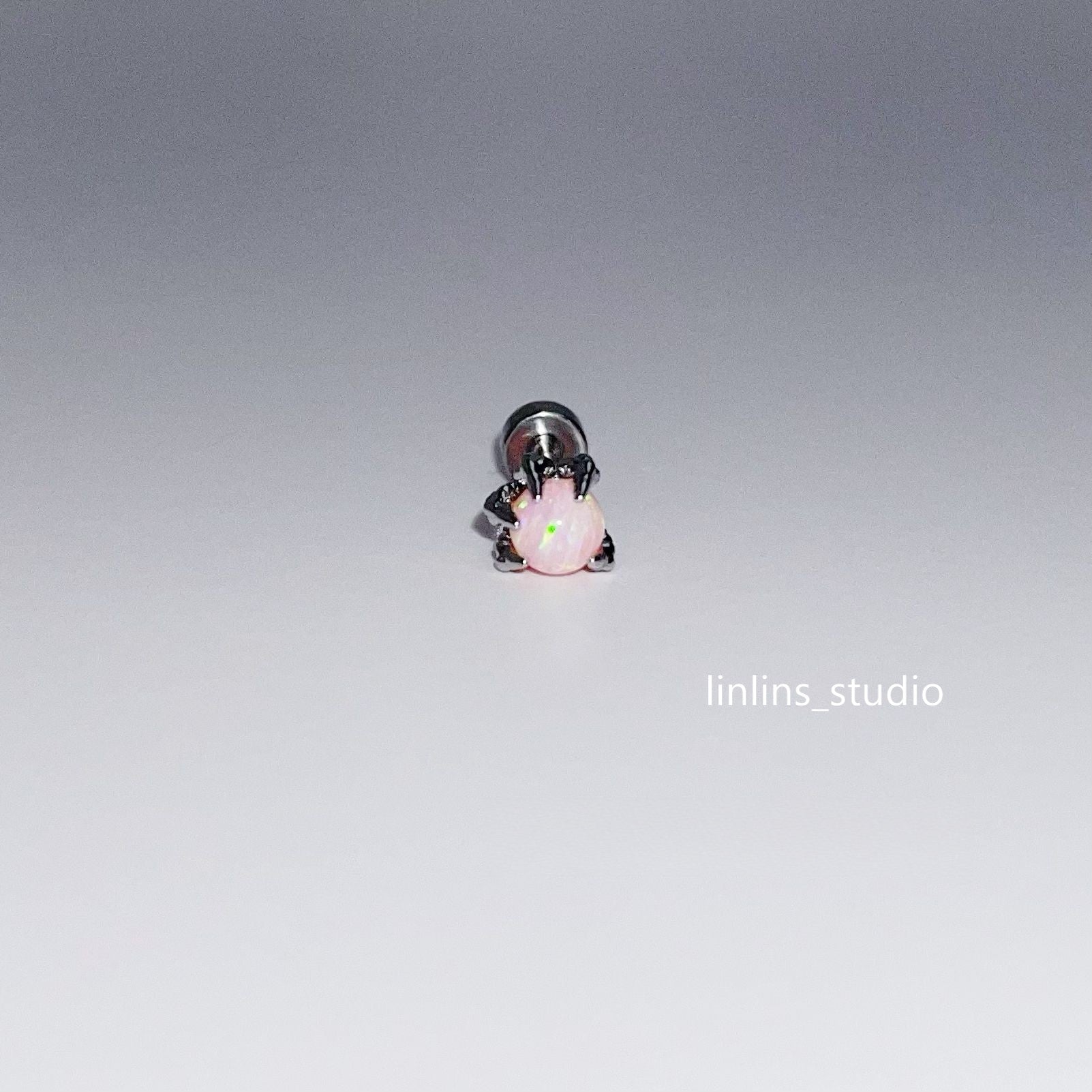 🌟 Dragon Claw Opal Tragus Stud | Hypoallergenic Sleep-Friendly Piercing ✨
