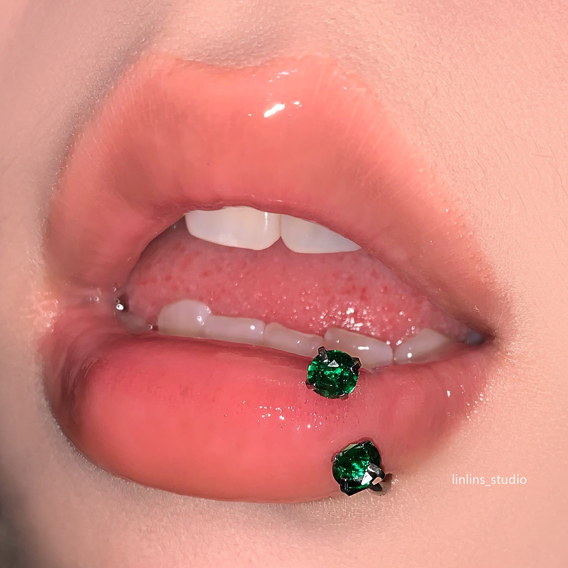 🌟 Sweet Sparkling Zircon Lip Ring & Titanium Steel Horsehoe/C-Ring ✨