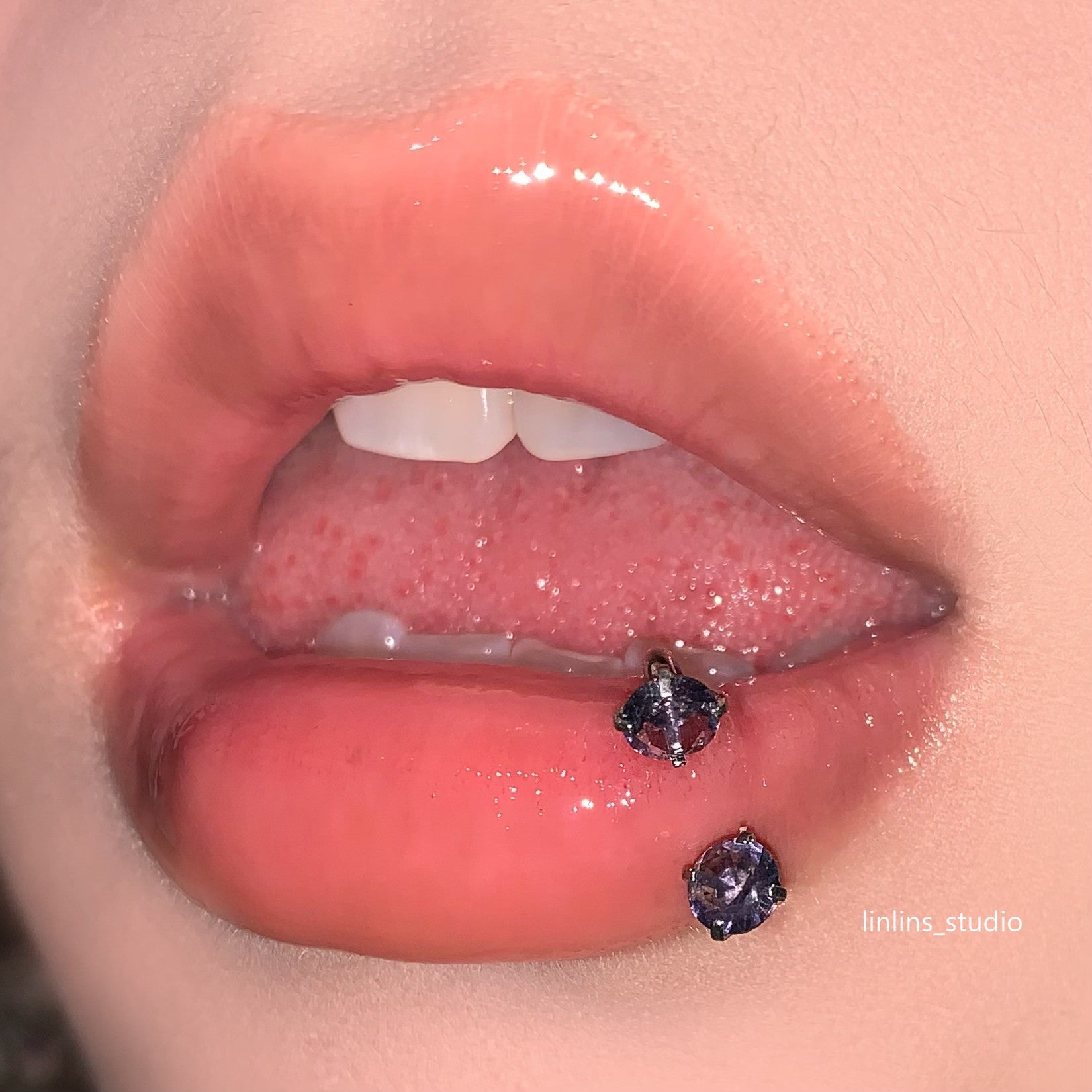 🌟 Sweet Sparkling Zircon Lip Ring & Titanium Steel Horsehoe/C-Ring ✨