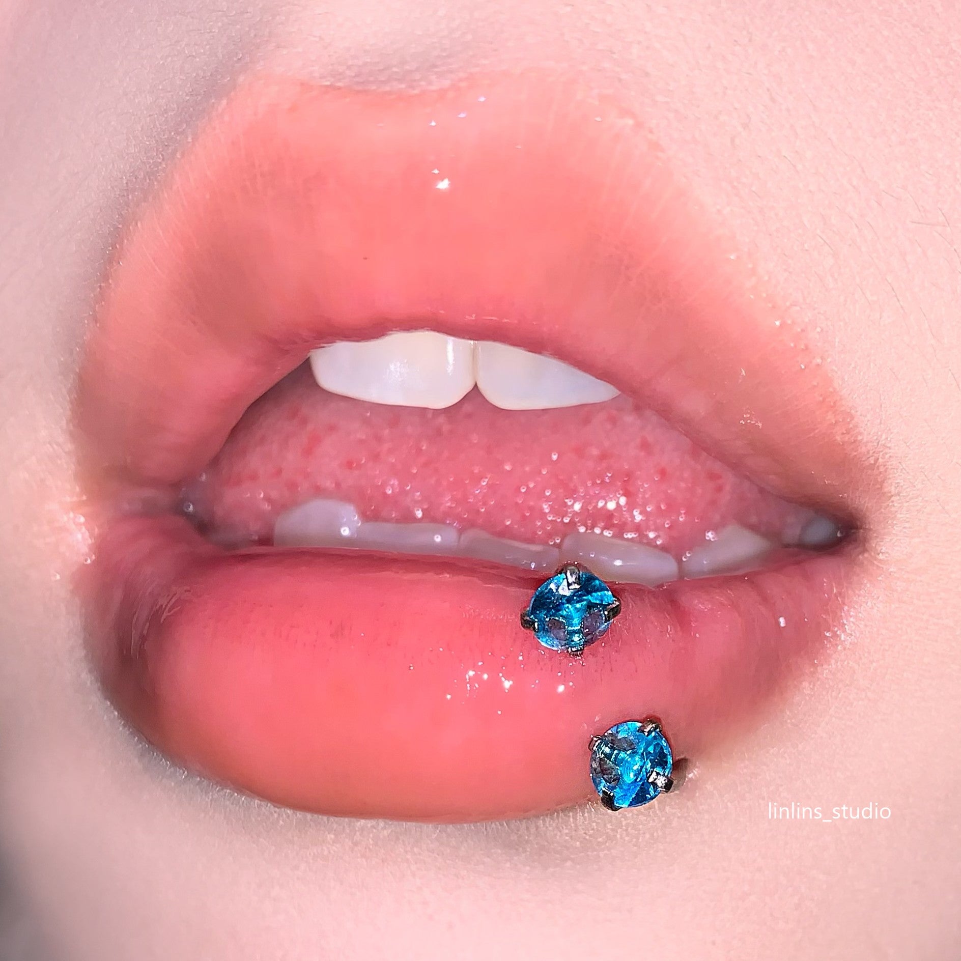 🌟 Sweet Sparkling Zircon Lip Ring & Titanium Steel Horsehoe/C-Ring ✨
