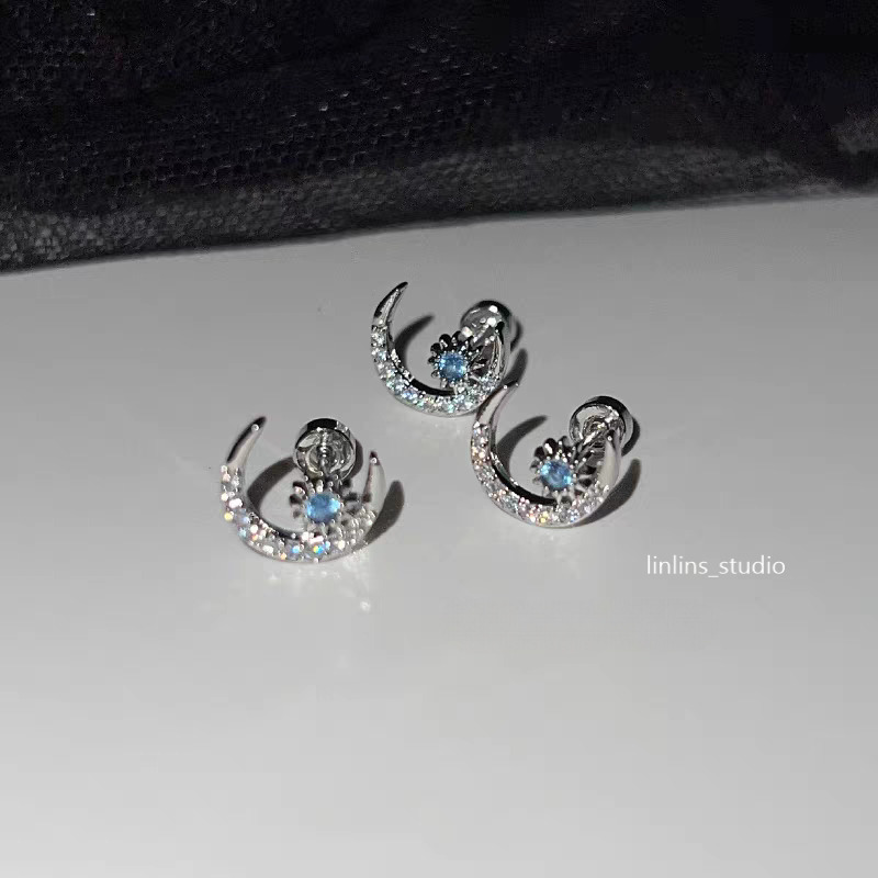 🌟 Azure Dream: Sweet & Cool Blue Titanium Steel Ear Cartilage Studs ✨