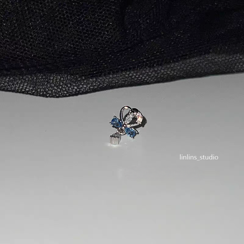 🌟 Azure Dream: Sweet & Cool Blue Titanium Steel Ear Cartilage Studs ✨