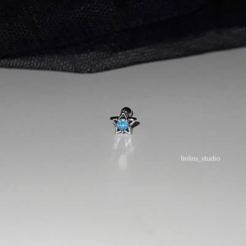 🌟 Azure Dream: Sweet & Cool Blue Titanium Steel Ear Cartilage Studs ✨