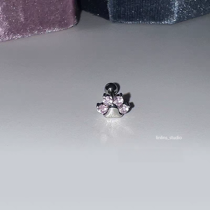 🌟 Violet Sparkle Cartilage Studs: Hearts, Stars & Crosses ✨