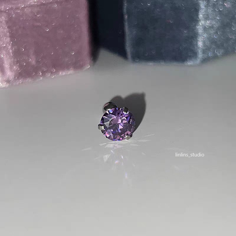 🌟 Violet Sparkle Cartilage Studs: Hearts, Stars & Crosses ✨