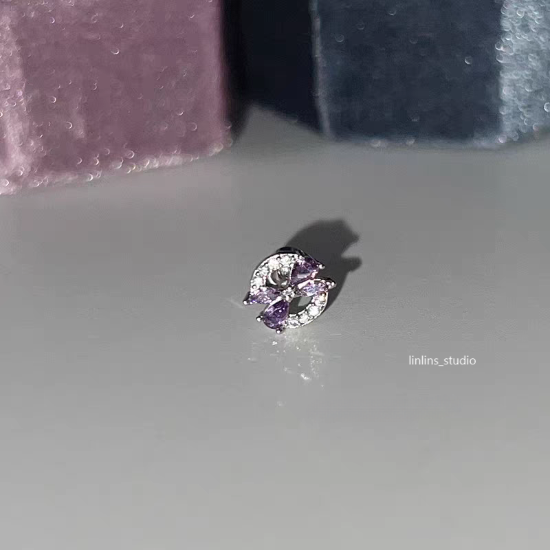 🌟 Violet Sparkle Cartilage Studs: Hearts, Stars & Crosses ✨