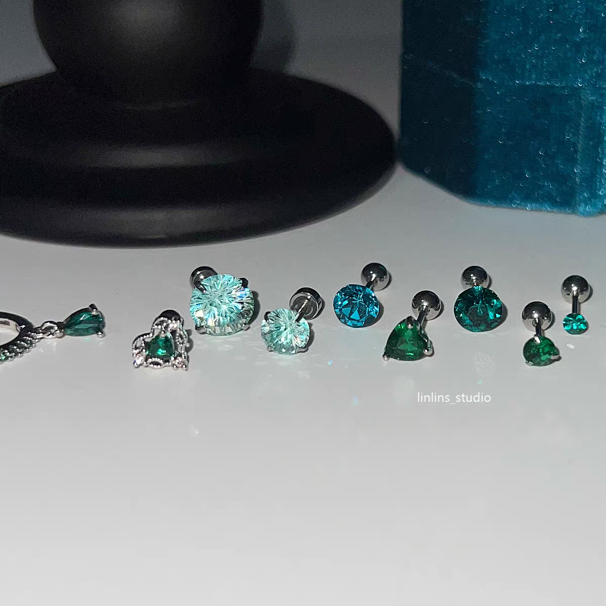 π Green Firework Sparkle: Cartilage & Snug Stud Collection π