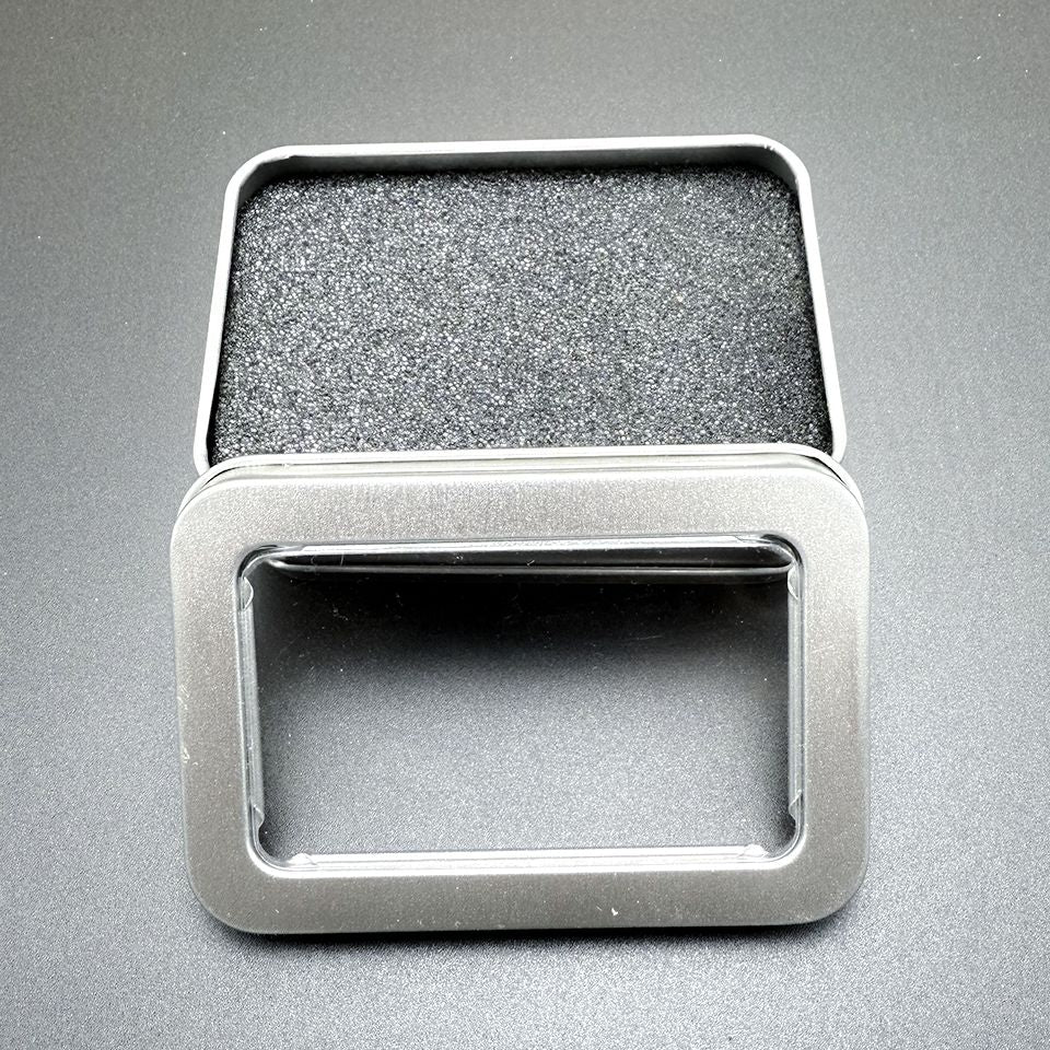 Dust-proof Metal Box for Ear piercing Storage, Small Card Case – High Aesthetics, Multi-functional Earring Box with Included Sponge