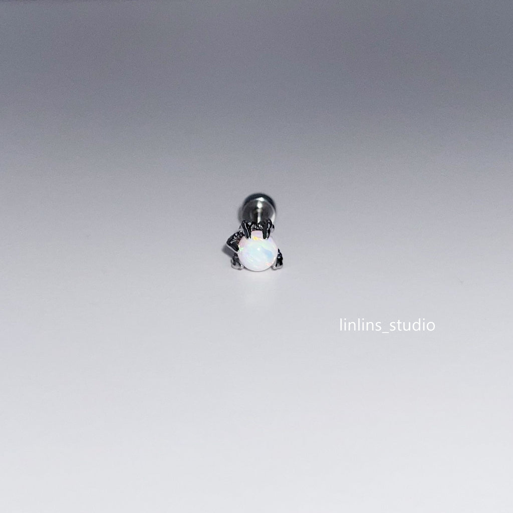 🌟 Dragon Claw Opal Tragus Stud | Hypoallergenic Sleep-Friendly Piercing ✨