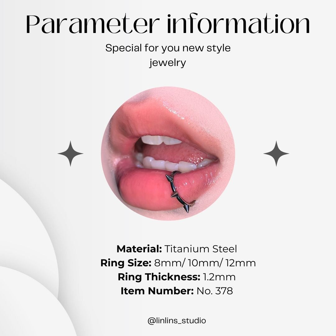 🌟 Sweet Wolf Fang & Seamless Ring Lip/Septum Jewelry Set ✨