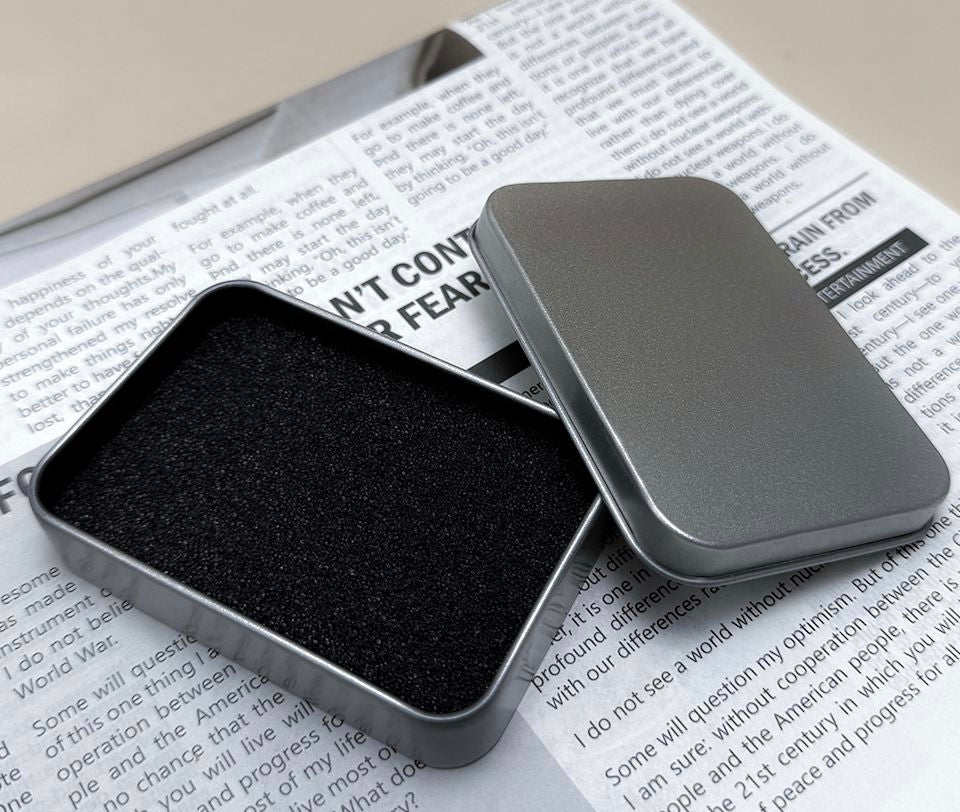 Dust-proof Metal Box for Ear piercing Storage, Small Card Case – High Aesthetics, Multi-functional Earring Box with Included Sponge