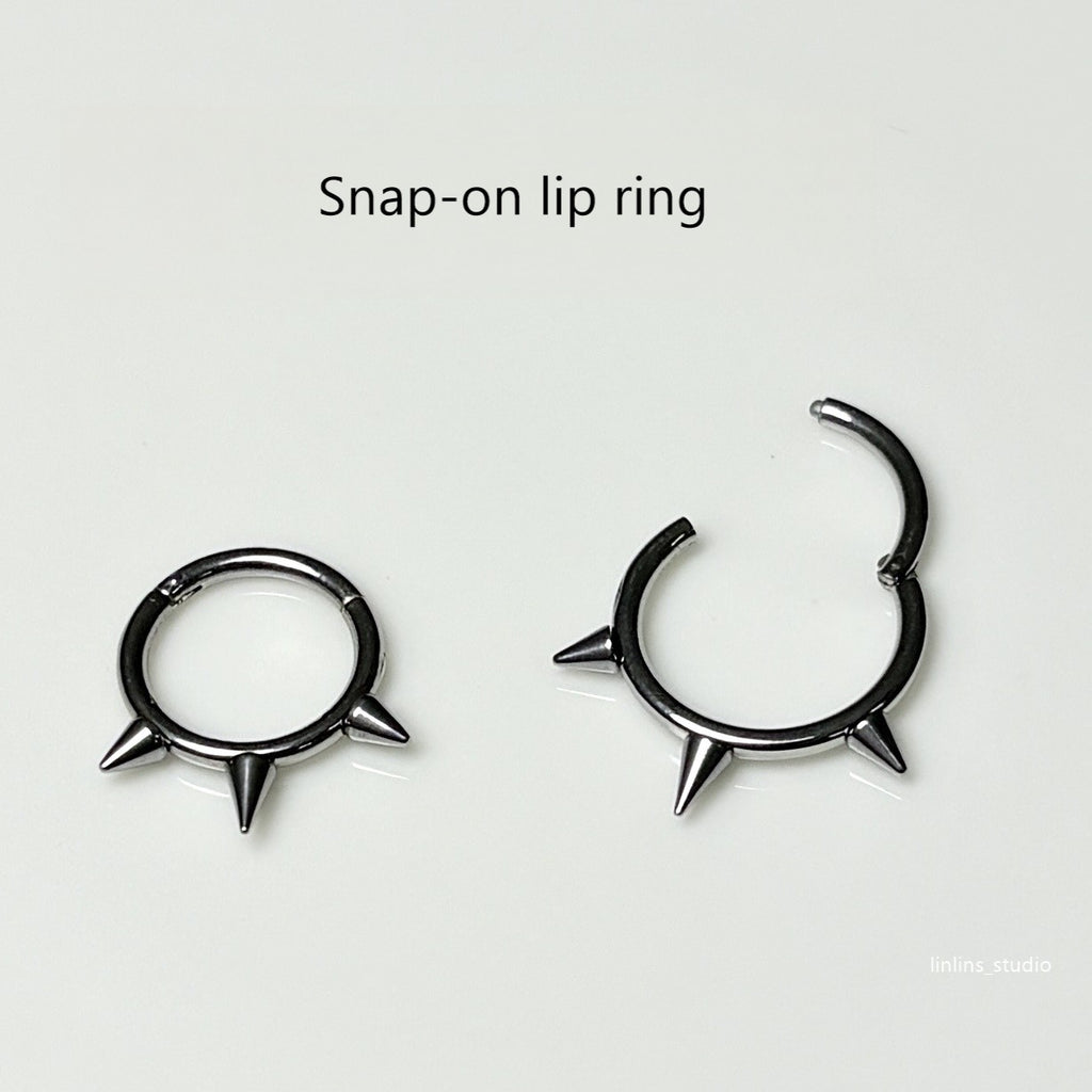 🌟 Sweet Wolf Fang & Seamless Ring Lip/Septum Jewelry Set ✨