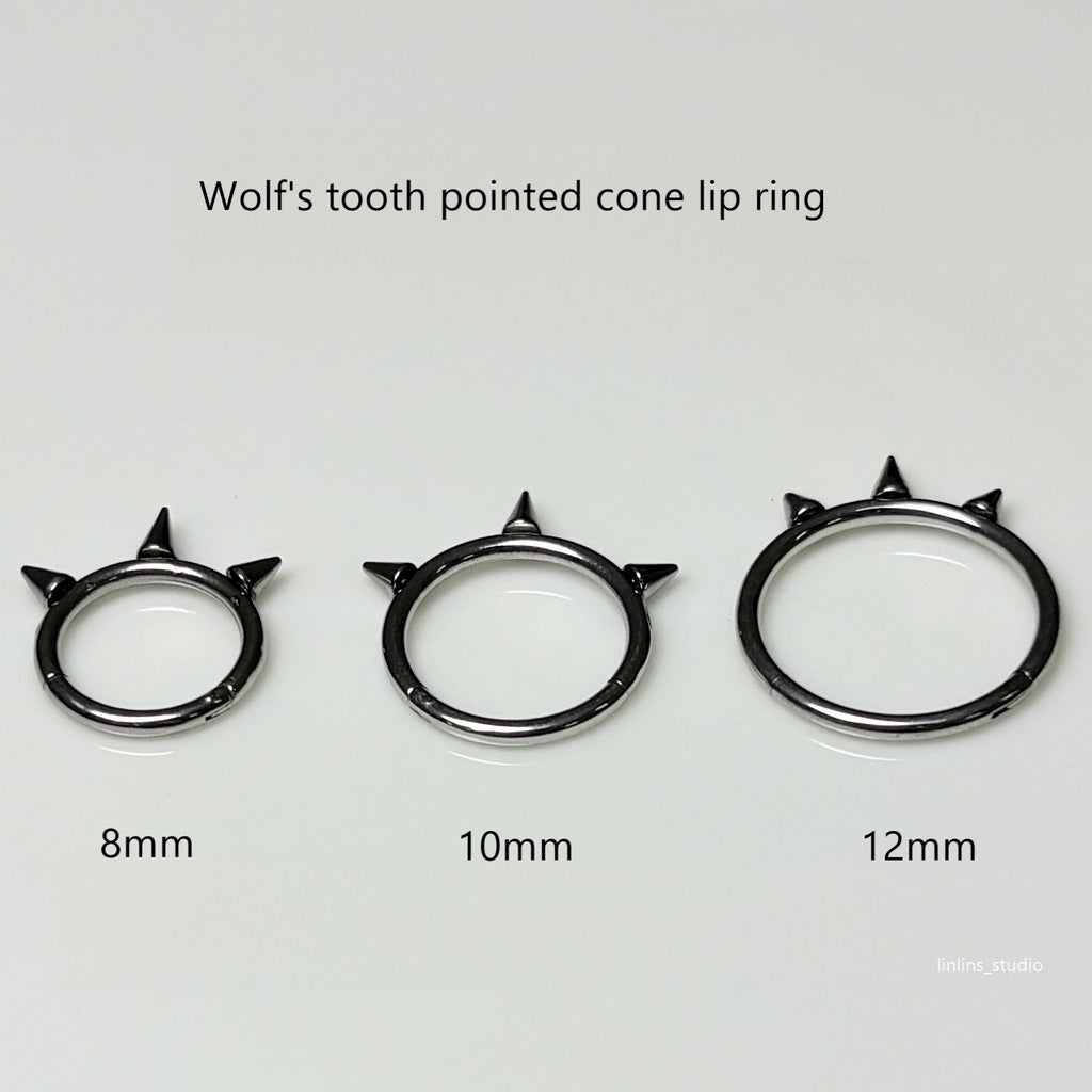 🌟 Sweet Wolf Fang & Seamless Ring Lip/Septum Jewelry Set ✨