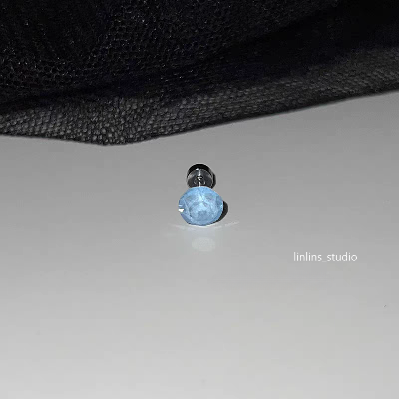 🌟 Azure Dream: Sweet & Cool Blue Titanium Steel Ear Cartilage Studs ✨