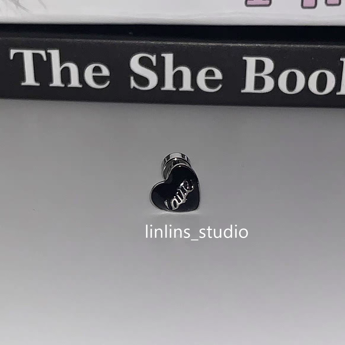 🌟 Dark Heart Ear Climber | Enamel Drip Titanium Steel | Gothic Sweet-Edge Piercing Set ✨