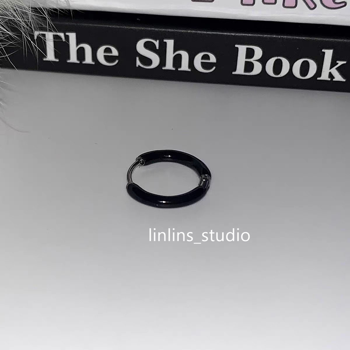 🌟 Dark Heart Ear Climber | Enamel Drip Titanium Steel | Gothic Sweet-Edge Piercing Set ✨