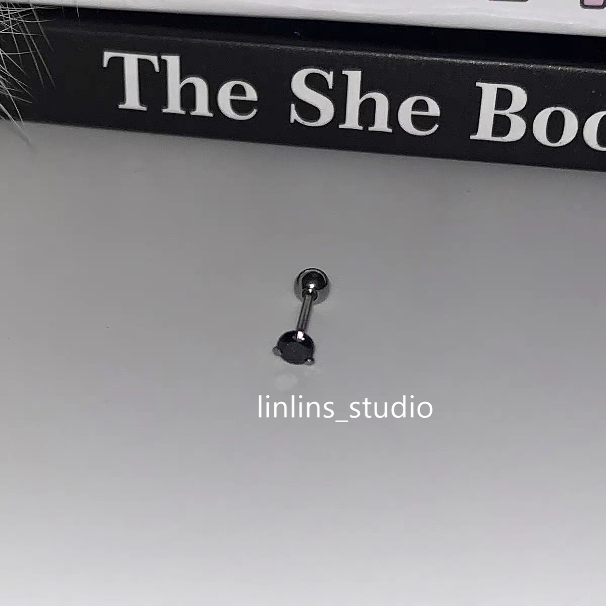 🌟 Dark Heart Ear Climber | Enamel Drip Titanium Steel | Gothic Sweet-Edge Piercing Set ✨